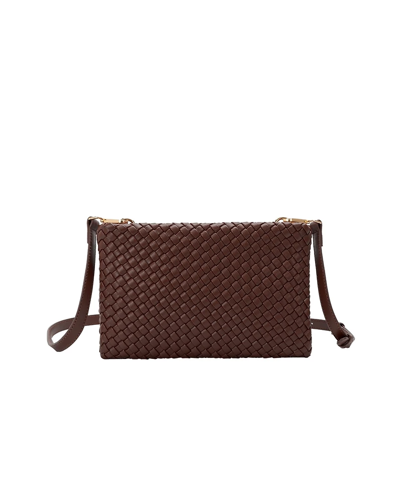 Melie Bianco Daisy Woven Small Crossbody Bag