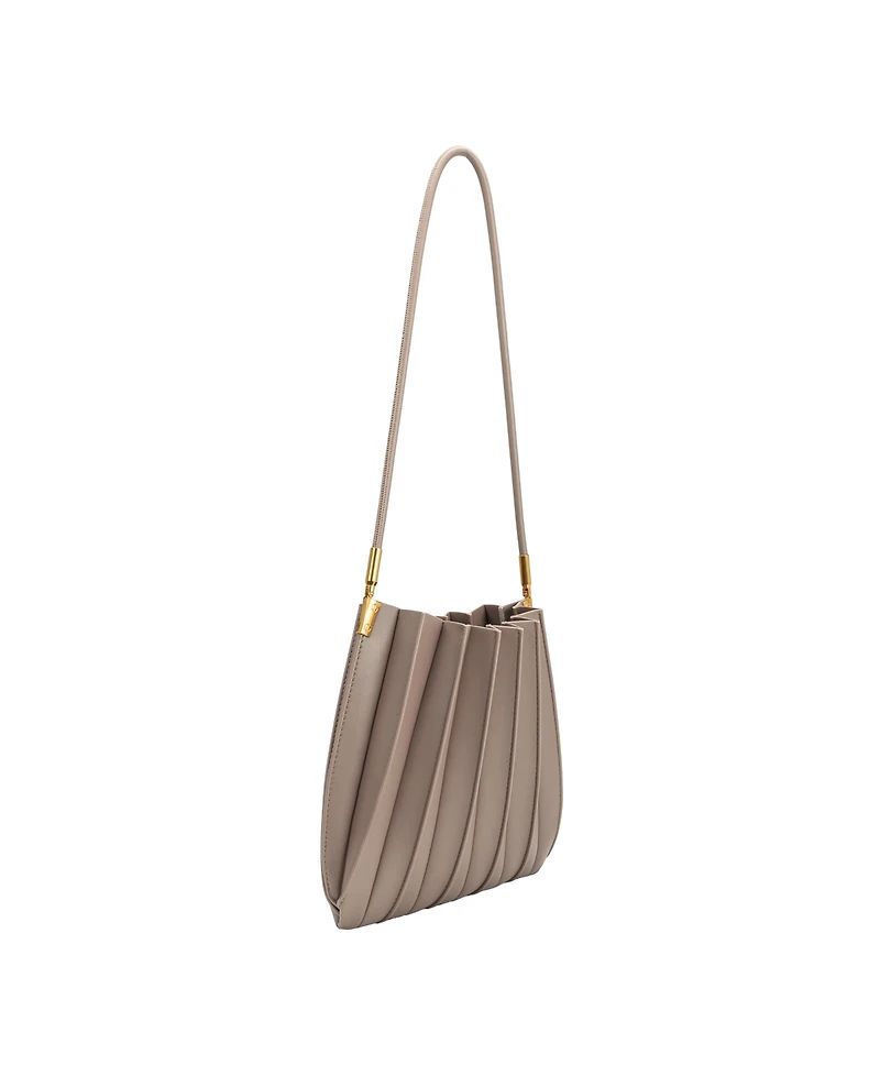 Melie Bianco Carrie Pleated Small Shoulder Bag
