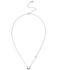 Lauren Ralph Lauren Sterling Silver Horseshoe Pendant Necklace, 16" + 3" extender