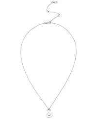 Lauren Ralph Lauren Sterling Silver Logo Pendant Necklace, 16" + 3" extender