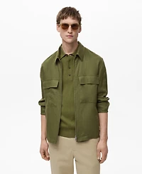 Mango Men's Linen Pockets Jacket