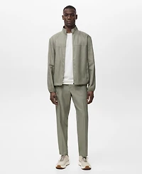 Mango Men's Pleated Linen Pants