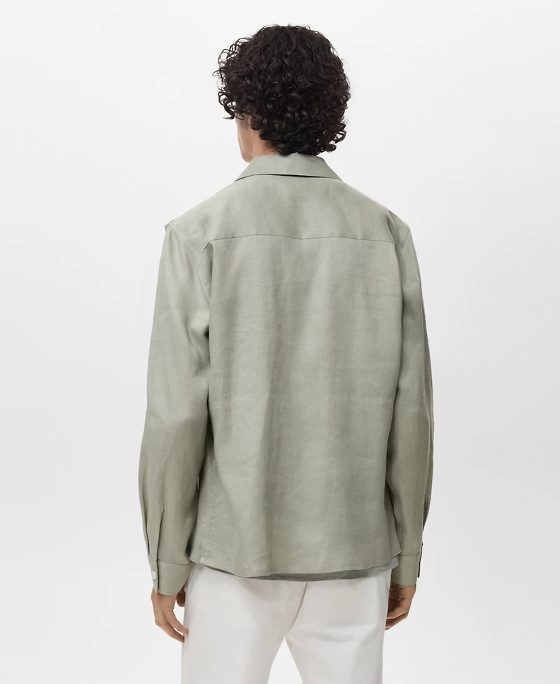 Mango Men's Linen Lightweight Overshirt