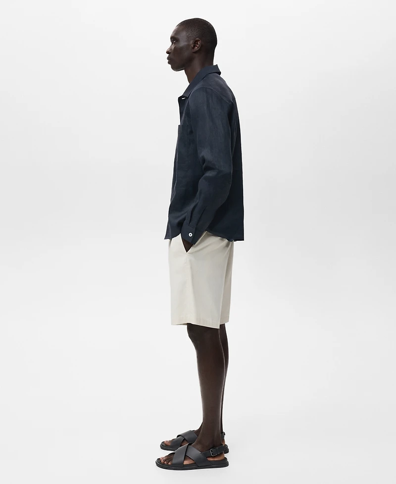 Mango Men's Linen Lightweight Overshirt