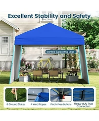 14 x 9.2 Feet Pop up Canopy Tent with 2 Convertible Sidewalls to Awning and Stakes