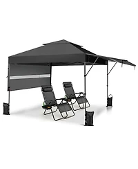 10 x 17.6 Feet Outdoor Instant Pop-up Canopy Tent with Dual Half Awnings