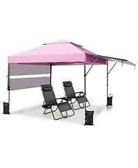 10 x 17.6 Feet Outdoor Instant Pop-up Canopy Tent with Dual Half Awnings