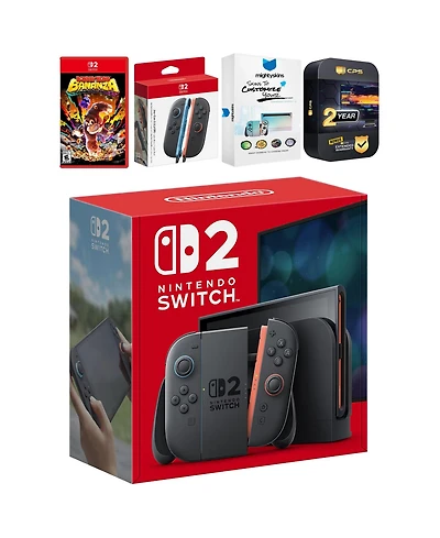 Nintendo Switch 2 Console with Donkey Kong Bananza, Extra Joy-Cons, MightySkins Code and 2 Cps Year Extended Warranty