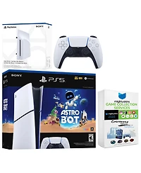 Sony PlayStation 5 Astro Bot Slim Digital Bundle with Disc Drive and MightySkins Game Collection Services