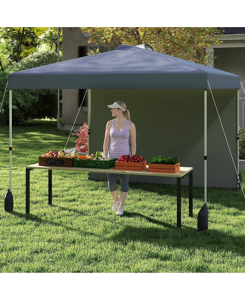 Mecale 10 X 10 Ft Pop up Canopy Tent with 1 Sidewall and Wheeled Bag