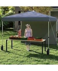 Mecale 10 X 10 Ft Pop up Canopy Tent with 1 Sidewall and Wheeled Bag