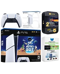 Sony PlayStation 5 Astro Bot Slim Digital Bundle with Disc Drive, MightySkins Game Collection Services and 2 Year Extended Warranty