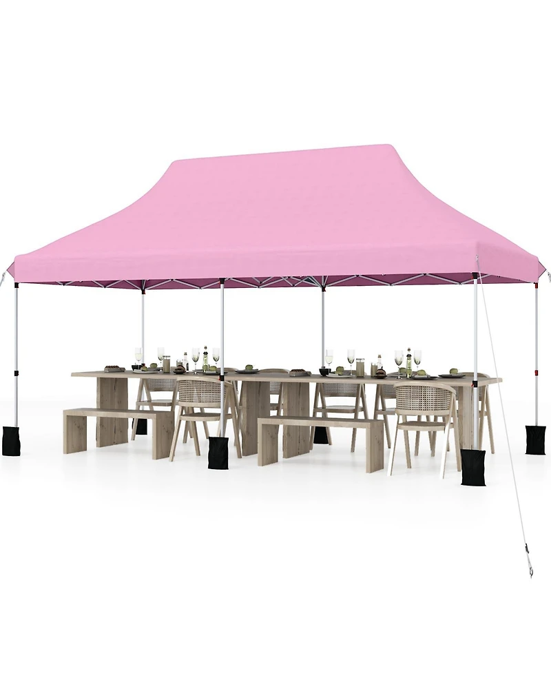 10 X 20 Ft Pop up Canopy Tent Foldable Portable Outdoor Gazebo with Carry Bag