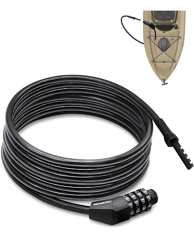Bike Lock, Extra Long Straight Cable Lock 6ft with Resettable Combination, Unique Male Narrow Designed to Especially Suitable for Kayak, Scooter and P