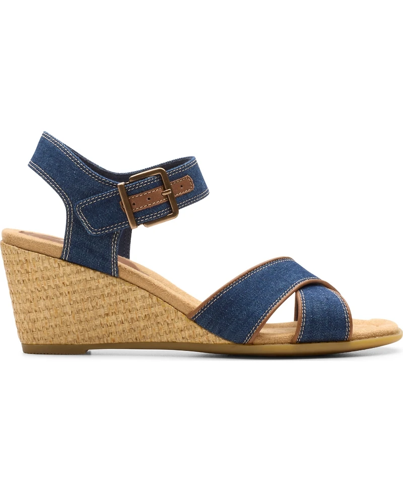 Clarks Collection Women's Emmalae Iris Wedge Sandals