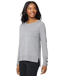 Melissa Paige Women's Button-Cuff Lightweight Tunic Sweater