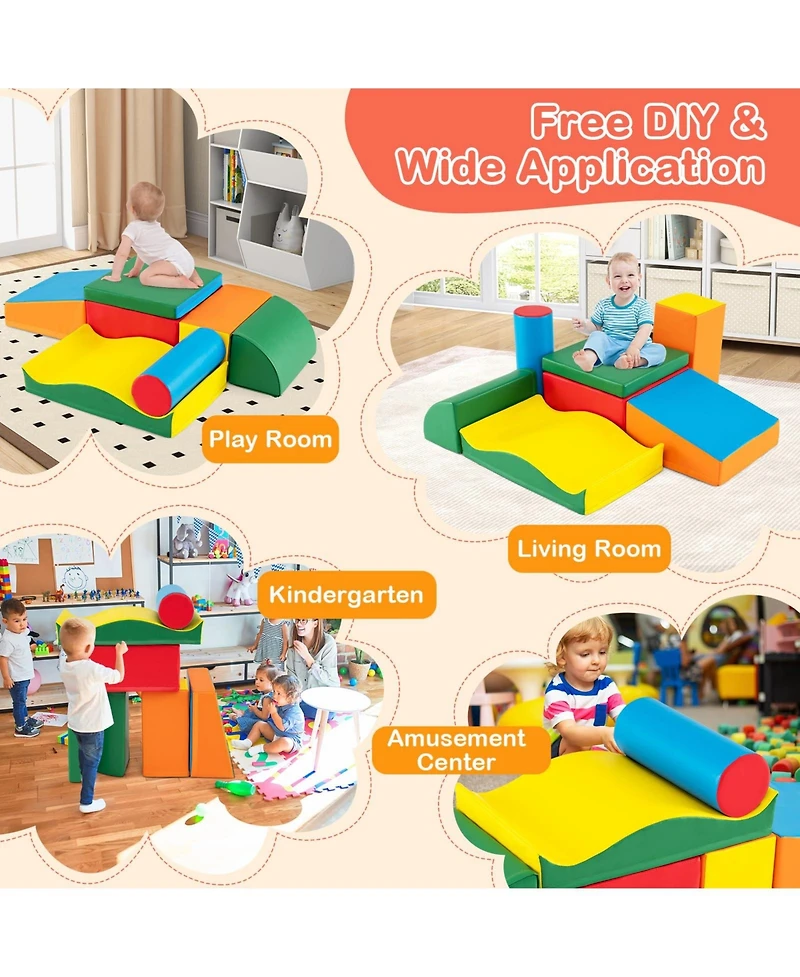 Toddlers Colorful Climbing Toys with Epe Foam and Removable Pu Leather