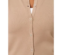 Melissa Paige Women's Crewneck Button-Front Cardigan