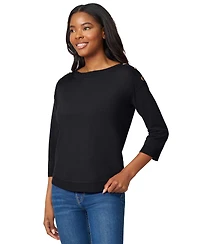 Melissa Paige Women's Boat-Neck Button-Shoulder Sweater