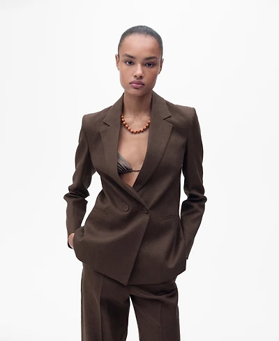 Mango Women's Linen Suit Jacket