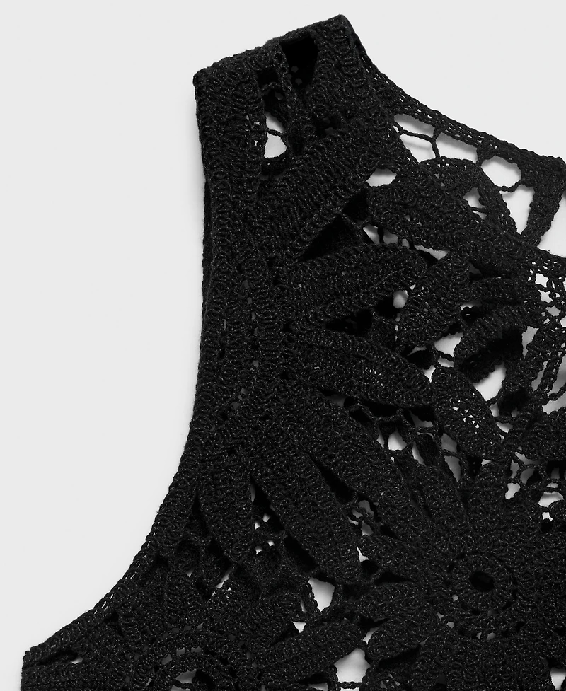 Mango Women's Crochet Knitted Top