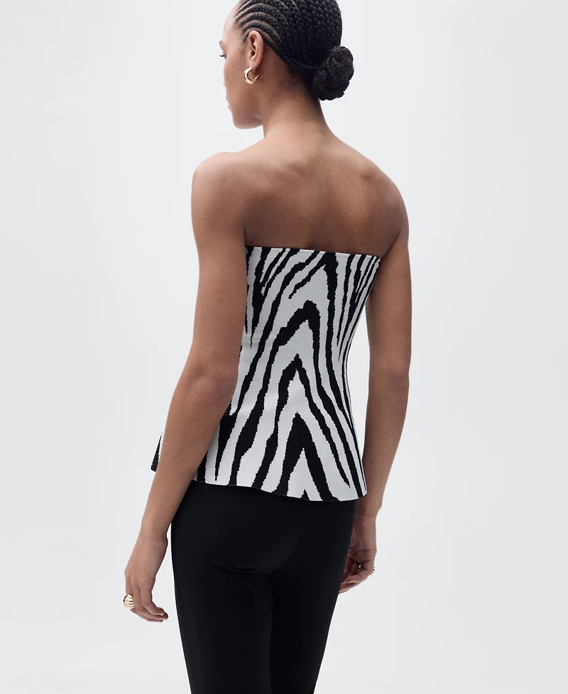 Mango Women's Strapless Knitted Top