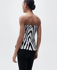 Mango Women's Strapless Knitted Top