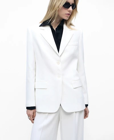 Mango Women's Straight Button Suit Blazer