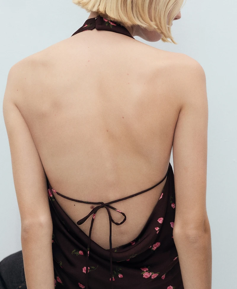 Mango Women's Draped Floral Top