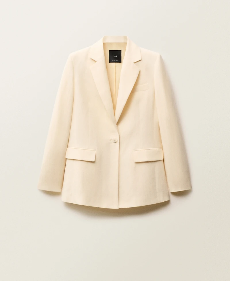 Mango Women's Linen-Blend Suit Jacket