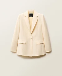 Mango Women's Linen-Blend Suit Jacket