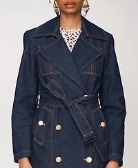 Avec Les Filles Women's Double-Breasted Belted Trench Coat