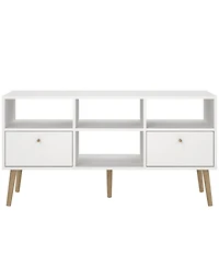 Tvilum 23.94" Wood 2 Drawer and 4 Shelf Tv Stand