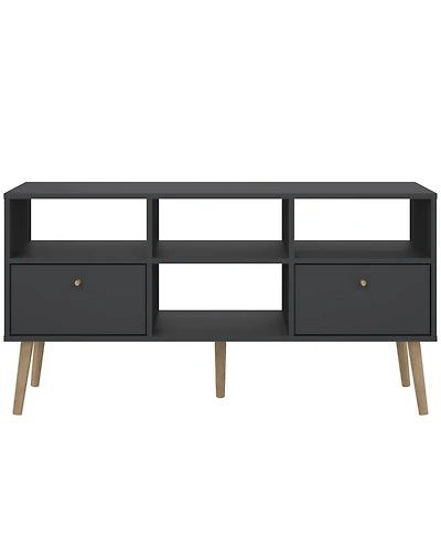 Tvilum 23.94" Wood 2 Drawer and 4 Shelf Tv Stand