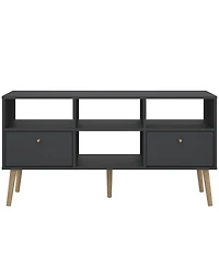 Tvilum 23.94" Wood 2 Drawer and 4 Shelf Tv Stand
