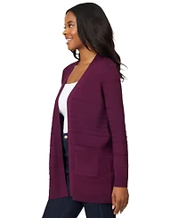 Melissa Paige Women's Ribbed Open-Front Long Cardigan