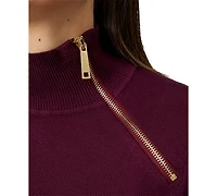 Melissa Paige Women's Mock-Neck Side-Zip Sweater