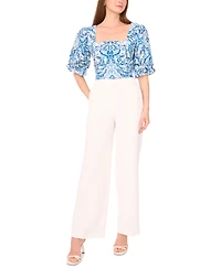 Parker Women's The Lona Printed Blouson-Sleeve Blouse
