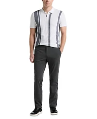 Perry Ellis Men's Stripe Zip Polo Shirt