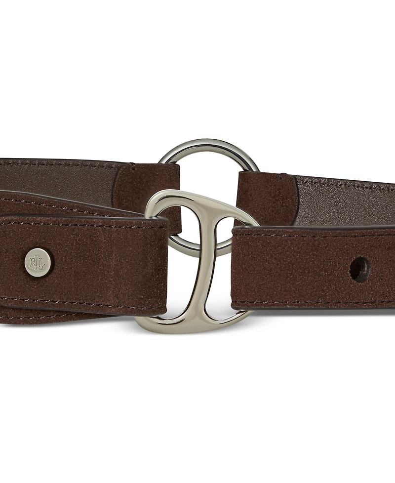 Lauren Ralph Equestrian D-Ring Suede Belt