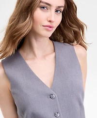 Tahari Asl Long-Line Vest, Regular & Petite