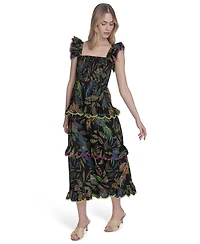 Vince Camuto Women's Cotton Printed Sleeveless Midi Dress