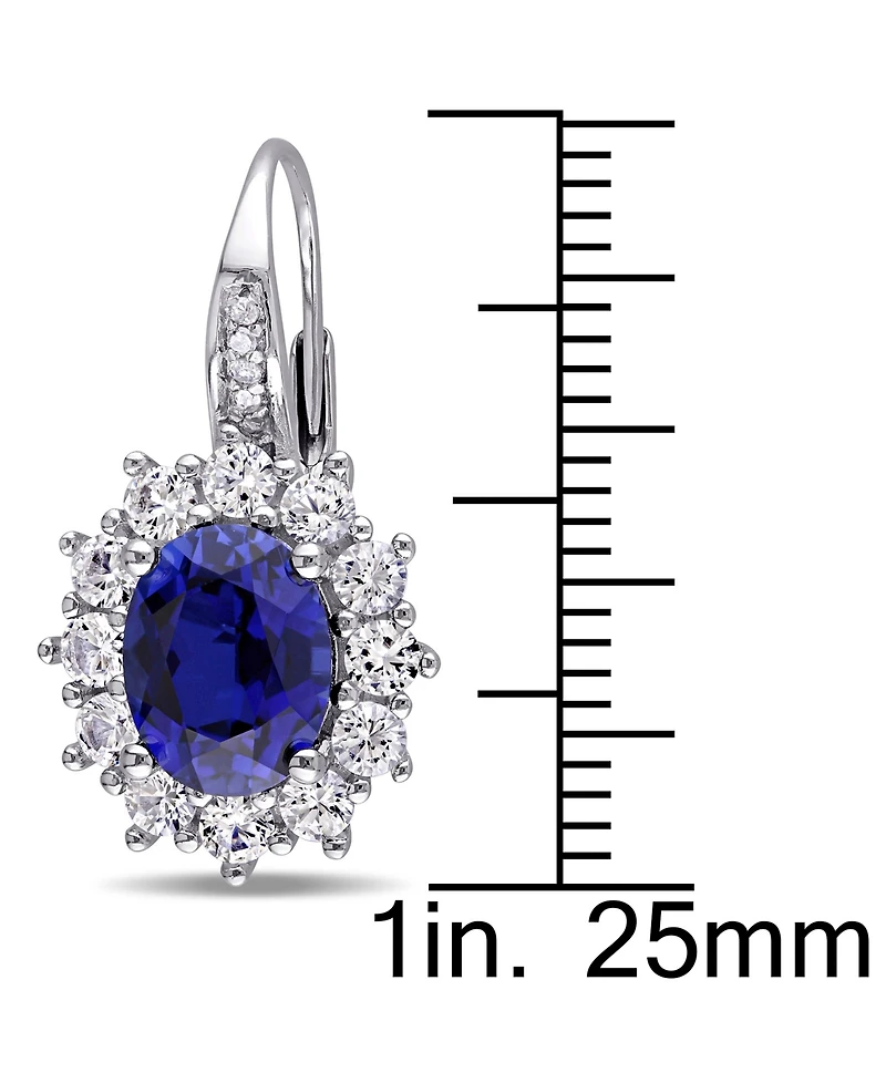 Lab-Created Gemstone & Diamond Accent Drop Earrings Sterling Silver