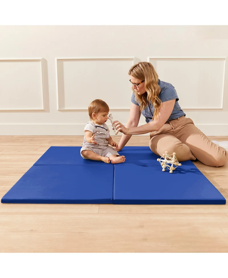 ECR4Kids SoftZone Play Patch Activity Mat Squares, Orange, 4-Pack