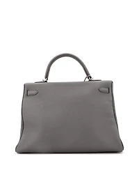Pre-Owned Hermes Kelly 35 Handbag Grey Togo with Palladium Hardware