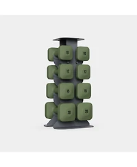WeGym SafeGrip Dumbbells Upper Set with Dark Rack - 10, 12, 15, 20lbs