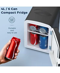 Cowsar Makeup Compact Refrigerator With Mirror, 4L Mini Fridge for Bedroom, Car, Office & Dorm, Portable Small Cooler for Cosmetics