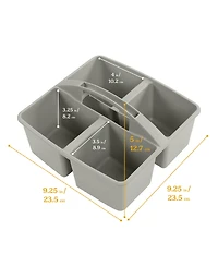 ECR4Kids 4-Compartment Medium Caddy, Grey, 6-Pack