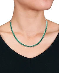 Lab-Created Gemstone 18" Collar Necklace in Sterling Silver