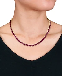 Lab-Created Gemstone 18" Collar Necklace in 18k Gold Plated Over Sterling Silver